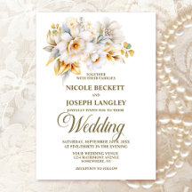 Elegante Boda floral de oro blanco