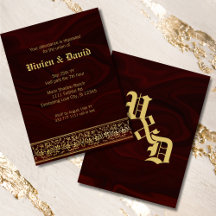 Elegante Boda floral de oro de Borgoña