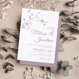 Invitación Elegante boda floral de orquídeas violetas moderna