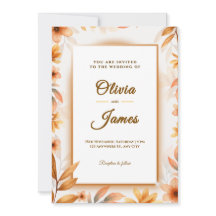 Elegante boda floral de otoño en acuarela