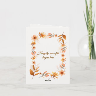 Invitación Elegante boda floral de otoño en acuarela
