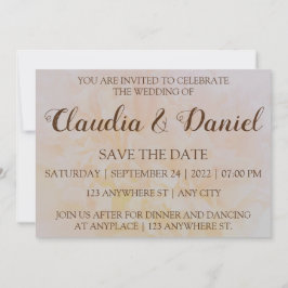 Invitación Elegante boda floral de peones polvorientos