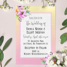 Elegante Boda floral de Petunias rosadas y amarill