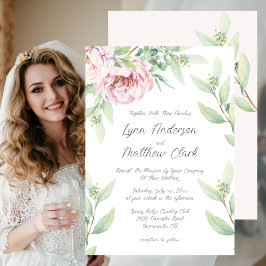 Invitación Elegante Boda floral de Rubor rosa Roses