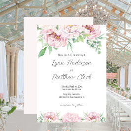 Invitación Elegante Boda floral de Rubor rosa Roses