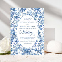 Elegante boda floral de toile de Jouy de rosa nava