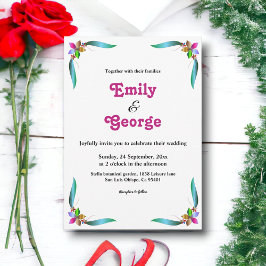 Invitación Elegante Boda floral de verano de cristal moderno