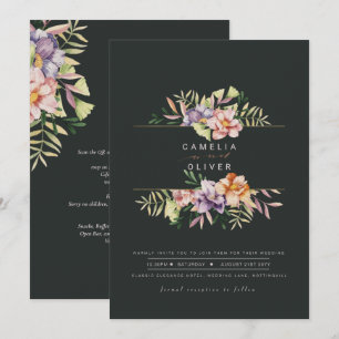 Invitación Elegante Boda floral de verano Invitar código QR R