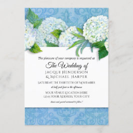 Invitación Elegante Boda floral del cielo azul de Damask Hydr
