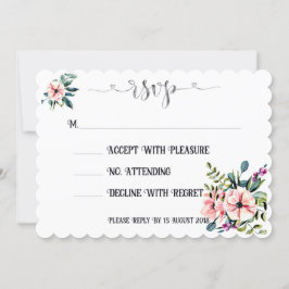 Invitación Elegante Boda Floral Diseño RSVP