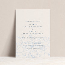 Elegante Boda floral Dusty Blue Chinoiserie