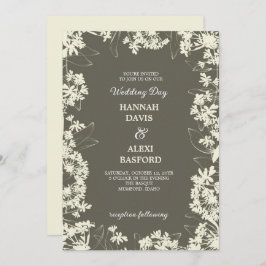 Invitación Elegante Boda Floral Edges Goldenrod