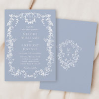 Elegante Boda floral francés Dusty Blue