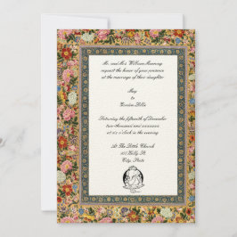 Invitación Elegante Boda floral indio de la época 1618