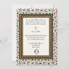 Invitación Elegante Boda floral indio del siglo XVIII