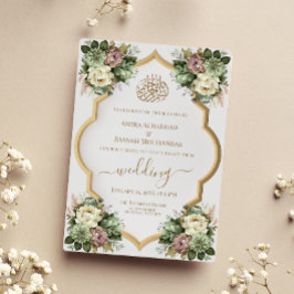 Invitación Elegante Boda floral islámico