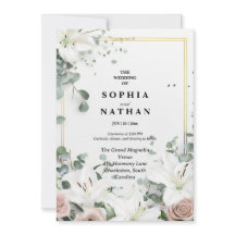 Elegante Boda Floral Lirio Blanco y Eucalyptus