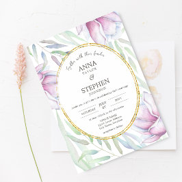 Invitación Elegante Boda Floral Magnolia