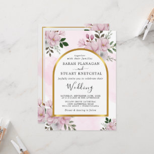Invitación Elegante Boda Floral Magnolia Arch