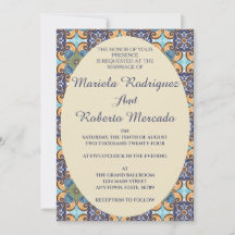 Elegante Boda floral mexicano Talavera Oval