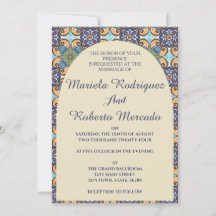 Elegante Boda floral mexicano Talavera Tile