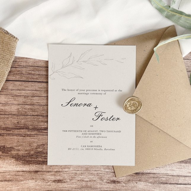 Invitación Elegante Boda floral Minimalista (Subido por el creador)