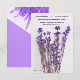 Invitación Elegante Boda floral Minimalista morado de lavanda