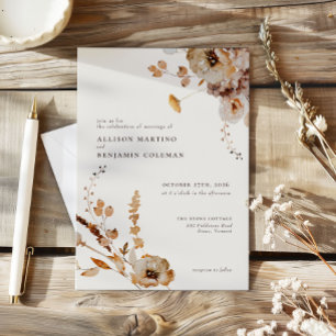 Invitación Elegante Boda floral moderno de Woodland Fall