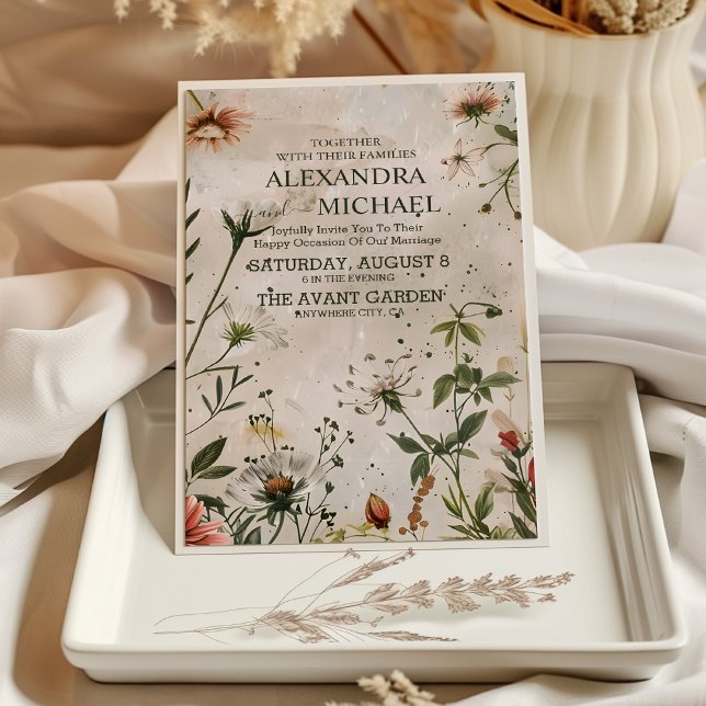 Invitación Elegante Boda floral moderno de Woodland Fall (Subido por el creador)
