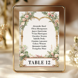 Invitación Elegante Boda Floral Número de tabla de la tabla