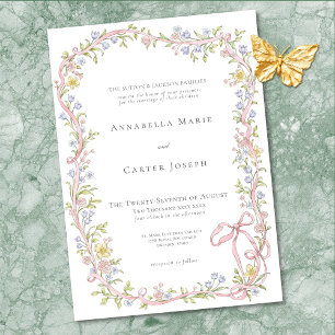 Invitación Elegante boda floral pastel victoriana