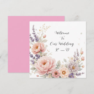 Invitación Elegante Boda floral Pegatina de bienvenida con Pe