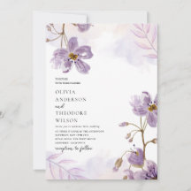 Elegante Boda floral púrpura claro