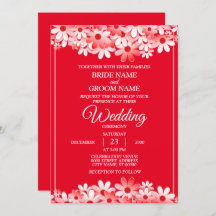 Elegante Boda floral rojo blanco