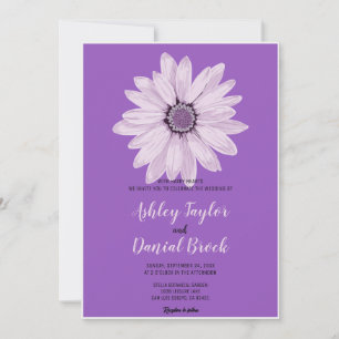 Invitación Elegante Boda floral romántico de girasol blanco