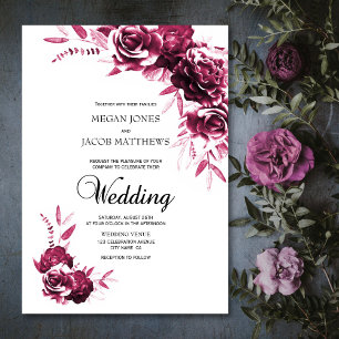 Invitación Elegante Boda floral rosa