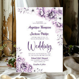 Invitación Elegante Boda floral rosa