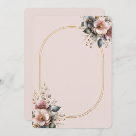 Invitación Elegante boda floral rosa, azul y crema