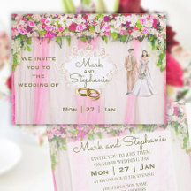 Elegante Boda floral rosa brillante