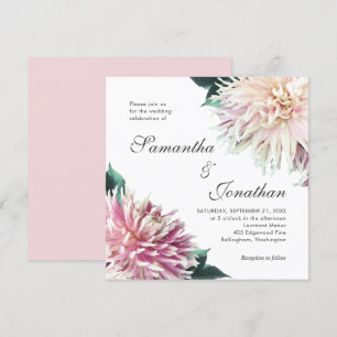 Invitación Elegante Boda floral rosa de Rubor Dahlia