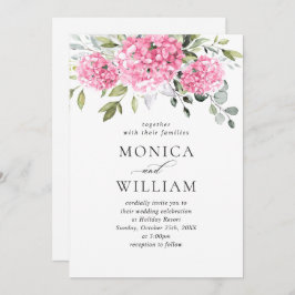 Invitación Elegante Boda floral rosa Hydrangea Floral todo en