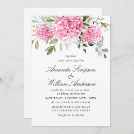 Invitación Elegante Boda floral rosa Hydrangea Floral todo en