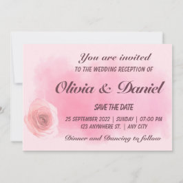 Invitación Elegante boda floral rosa rosa polvoriento