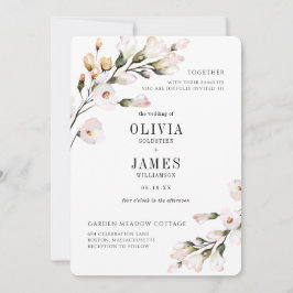 Invitación Elegante Boda floral rosa Rubor