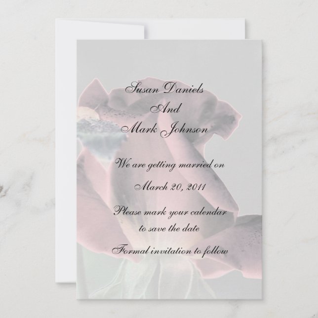 Invitación Elegante Boda Floral Rosebud Salva La Fecha (Anverso)