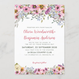 Invitación Elegante Boda floral Rubor de lavanda rosa de colo