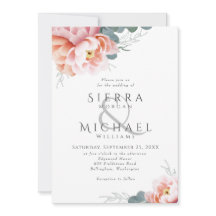 Elegante Boda floral Rubor Pink Peony Greenery