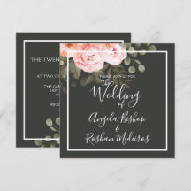 Elegante Boda floral Rubor rosa botánico moderno