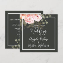 Elegante Boda floral Rubor rosa botánico moderno