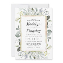 Elegante Boda floral Rústica Dusty Blue y Gold